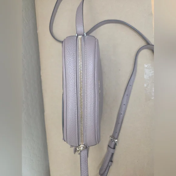KATE SPADE Camera Bag Crossbody - Pebbled Leather - Mauve/Dusty Lavender - Picture 7 of 13